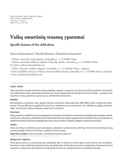 Vaikų traumų statistika