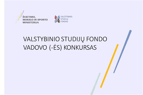 Valstybinio studijų fondo veiklos schema