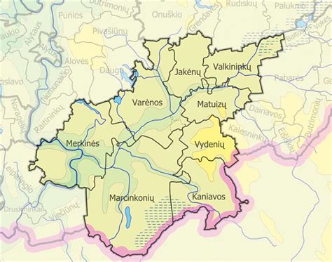 Varėnos rajono savivaldybė žemėlapyje