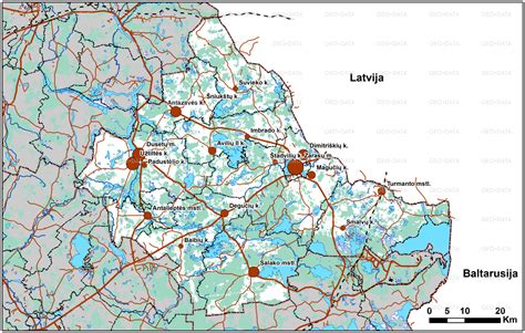 Zarasų rajono žemėlapis